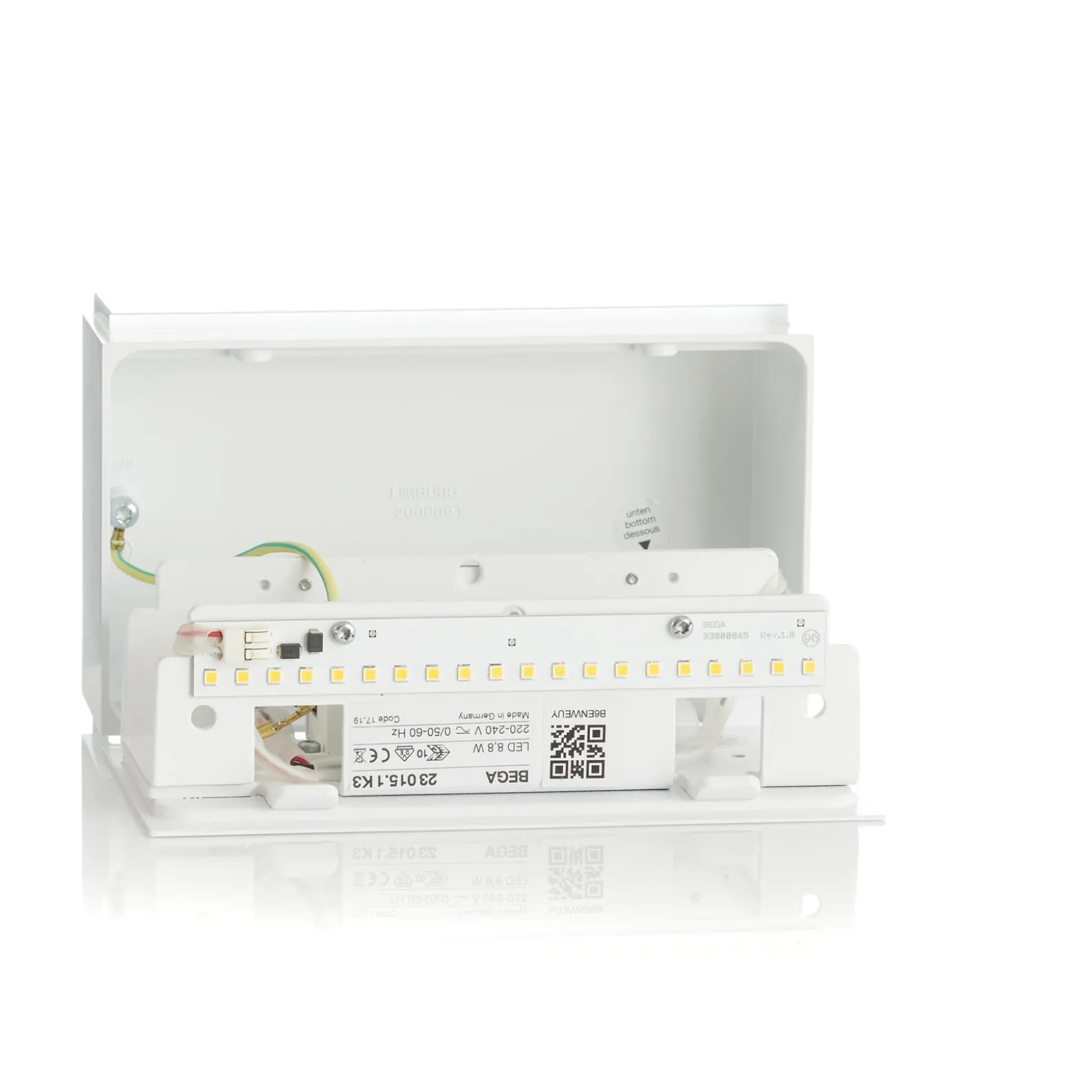 BEGA 50072 LED-seinävalaisin 3000K 18cm valkoinen 1,630lm