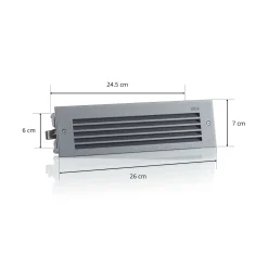 BEGA LED upotettava seinävalaisin harmaa leveys 26 cm CCT kytkin