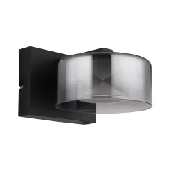 Belinda LED-seinävalaisin, savunharmaa, leveys 15 cm, lasi