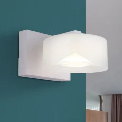 Belinda LED-seinävalaisin, valkoinen, leveys 15 cm, lasi
