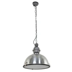 Bikkel-riippuvalaisin, Ø 42 cm, teräksenvärinen, metalli, lasi, valaisin,