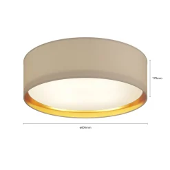 Bilbao kattovalaisin, harmaa/kulta, Ø 60 cm