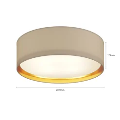 Bilbao kattovalaisin, harmaa/kulta, Ø 60 cm