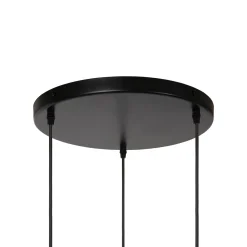 Bina-riippuvalo, pituus 45 cm, valkoinen/musta, posliini, 3-lamppuinen.