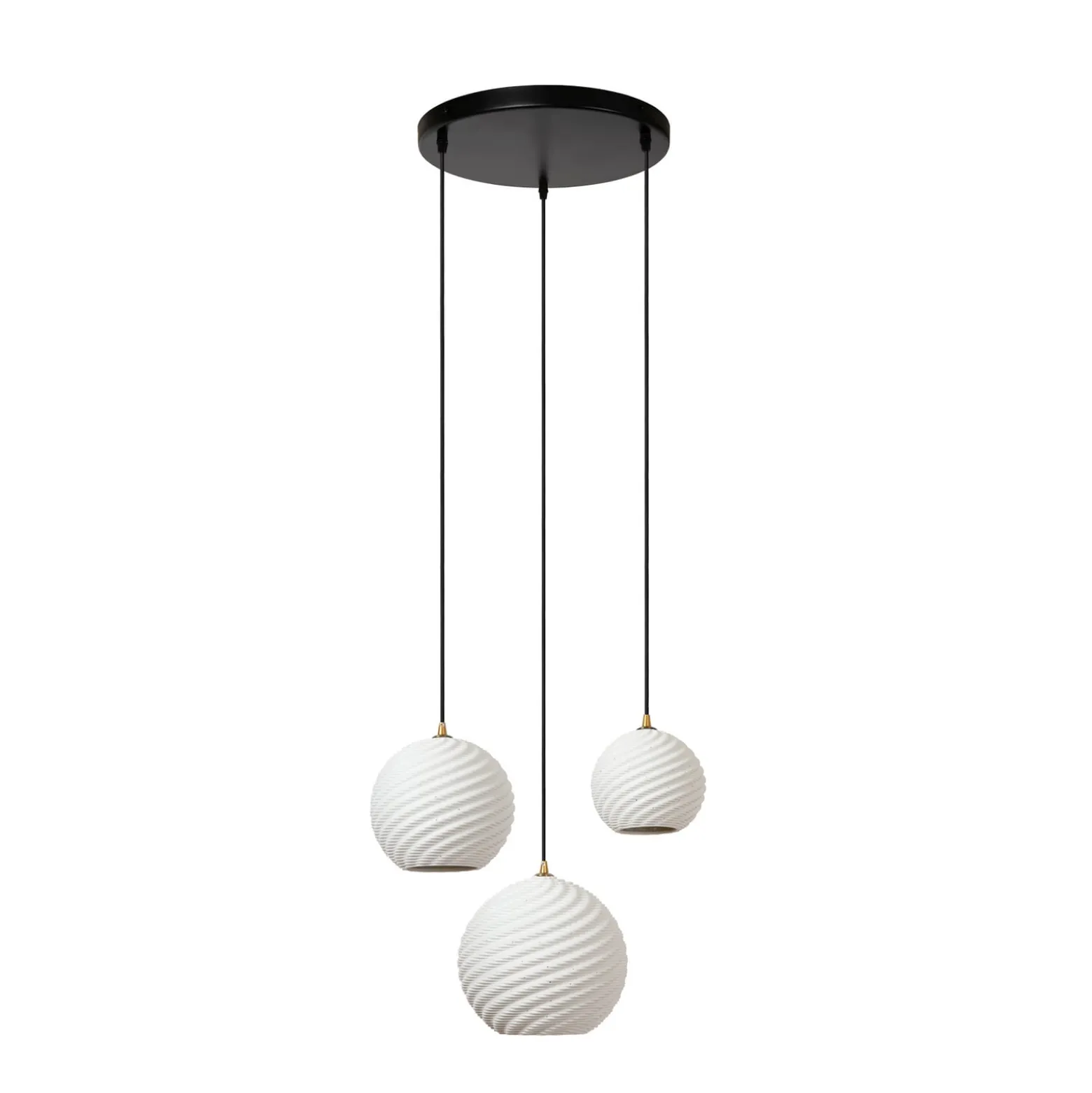 Bina-riippuvalo, pituus 45 cm, valkoinen/musta, posliini, 3-lamppuinen.