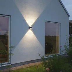 Bitonto-LED-ulkoseinävalo 2-lamppuinen antrasiitti