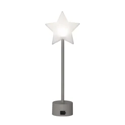Blizz-LED-akkukäyttöinen pöytävalaisin, harmaa, 40 cm, tähtimäinen,