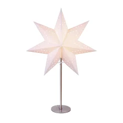 Bobo pöytävalaisin, valkoinen, paperitähti, korkeus 51 cm, E14