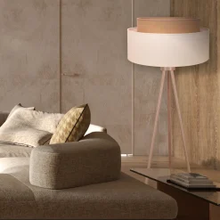 Boho-lattiavalaisin, beige/ruskea/puu, tekstiili/puu, 140 cm