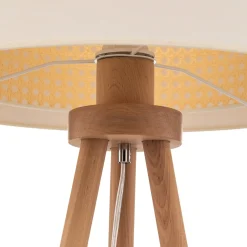 Boho-lattiavalaisin, valkoinen/puu, tekstiili/rottinki/puu, 140 cm
