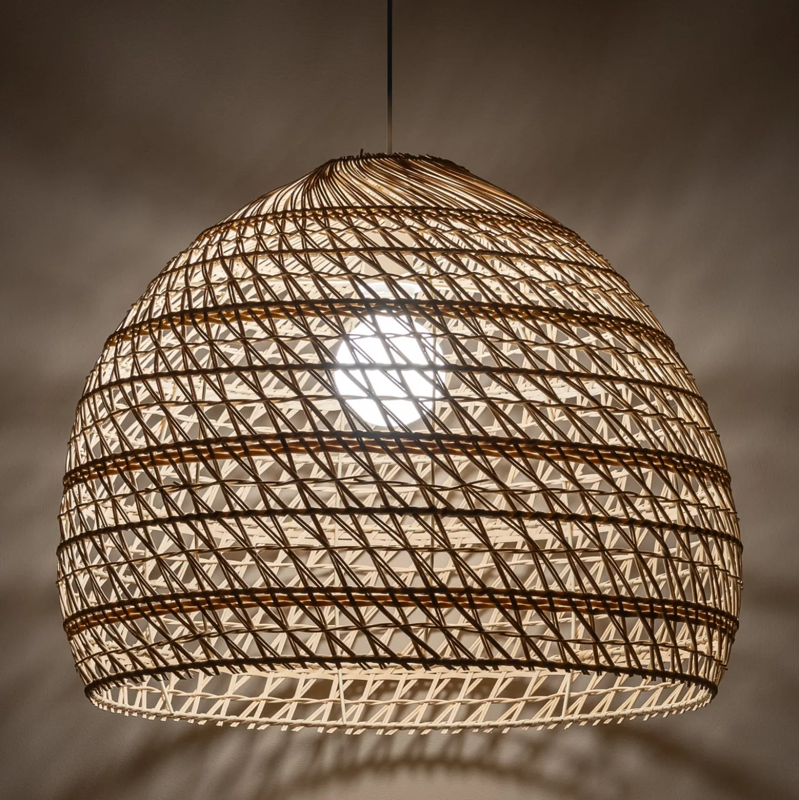 BOHO riippuvalaisin, Ø 60 cm, luonnonruskea, rottinki, E27