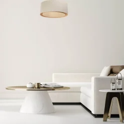 Boho-riippuvalaisin, kerma/beige, Ø 50 cm, korkeus 20 cm, juutti