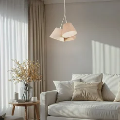 Boho-riippuvalaisin, 3-valo, kerma/beige, juutti