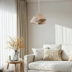 Boho-riippuvalaisin, 3-valo, kerma/beige, juutti
