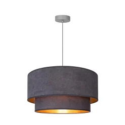 Boho-riippuvalo, harmaa/kultainen, Ø 45 cm, tekstiili, E27