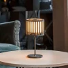 Bottle LED-ladattava pöytävalaisin, musta, alumiini, IP54, himmennin,