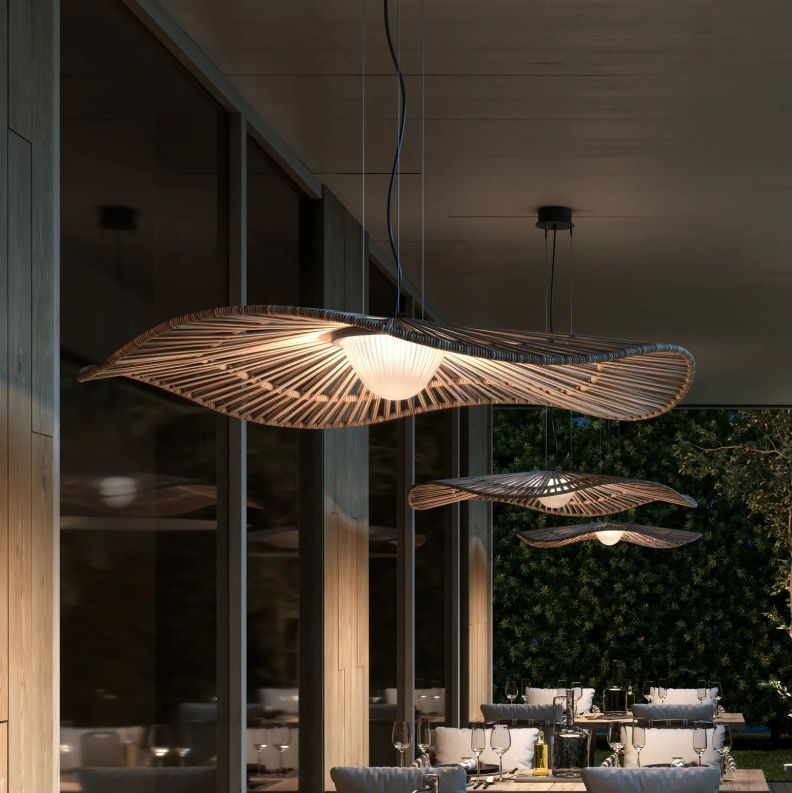 Bover LED-riippuvalaisin Mediterránia, ruskea, Ø 105 cm
