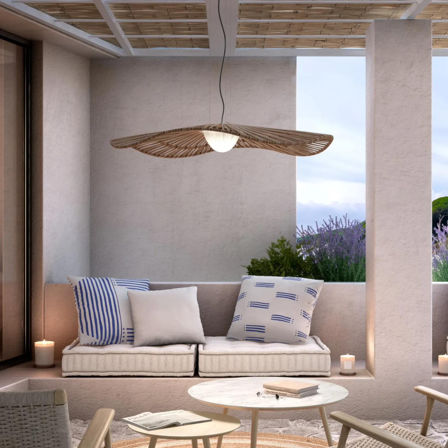 Bover LED-riippuvalaisin Mediterránia, ruskea, Ø 105 cm