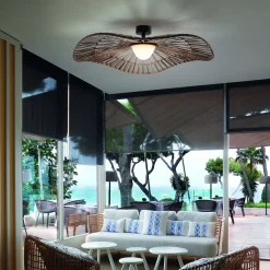 Bover LED ulkokattovalaisin Mediterránia, ruskea, Ø 105 cm