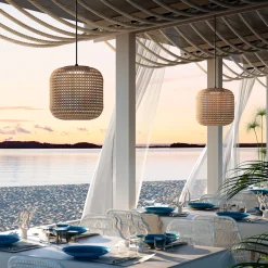 Bover Nans S/31 LED-riippuvalaisin ulkona, ruskea