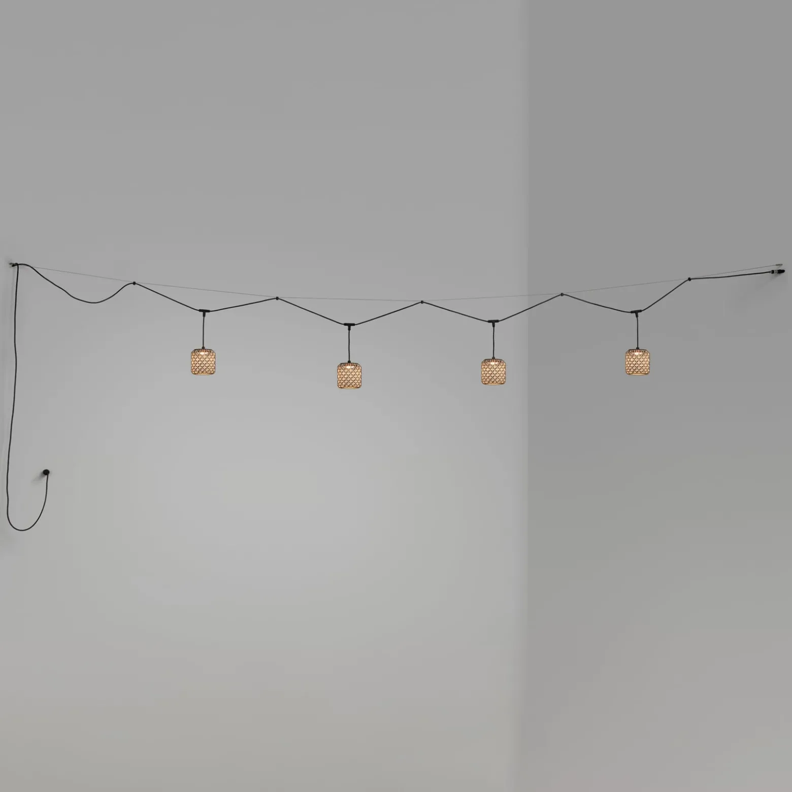 Bover Nans S/16/4L -LED-ulkoriippuvalaisin ruskea