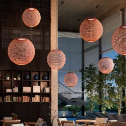 Bover Nans Sphere S/60 LED-riippuvalaisin ulkona punainen