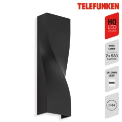 Brügge-LED-ulkoseinävalaisin, ylös/alas, musta, 4 000 K, IP44