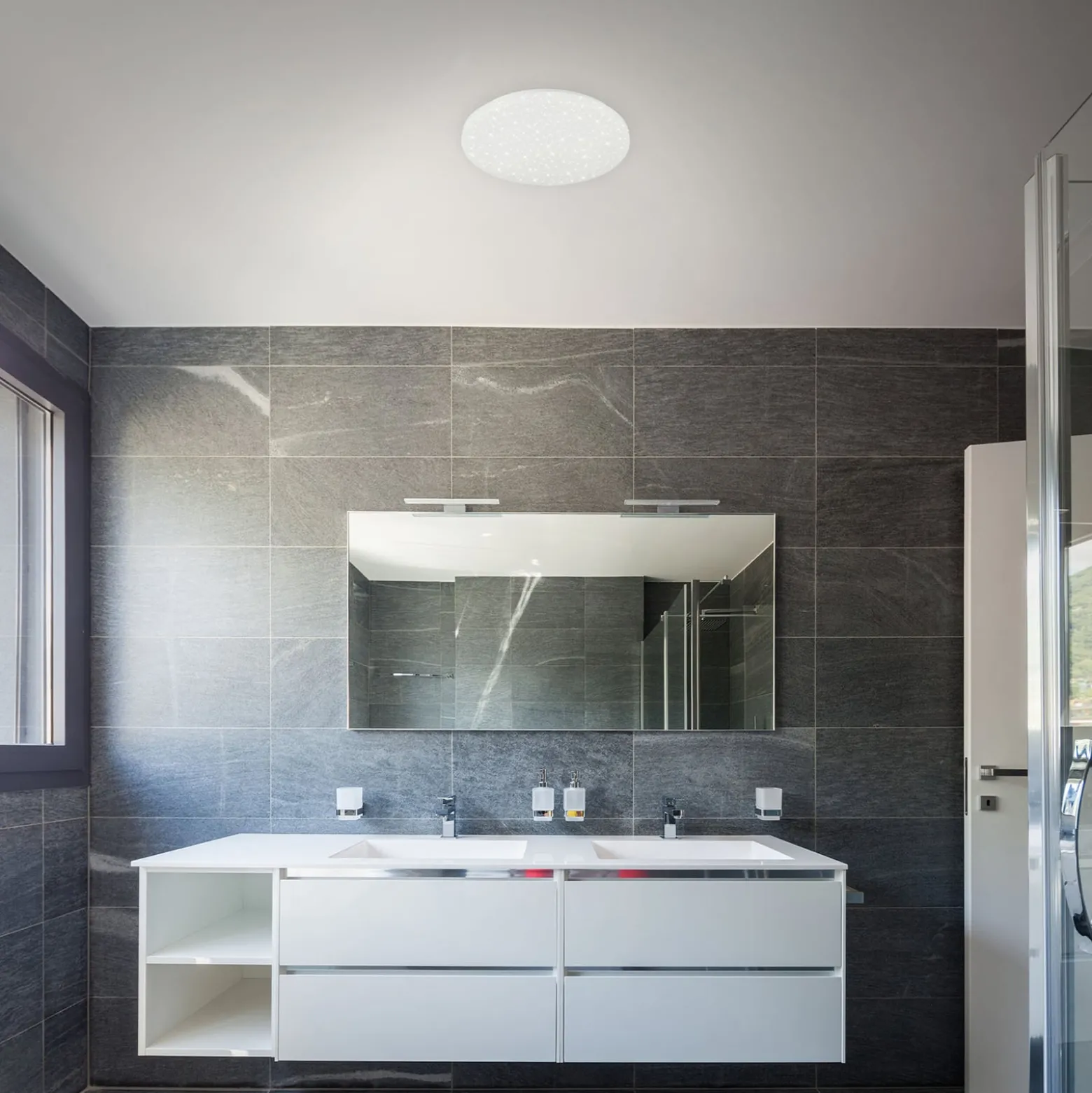 Brili Splash -LED-kattovalo IP44, valkoinen, 4000K