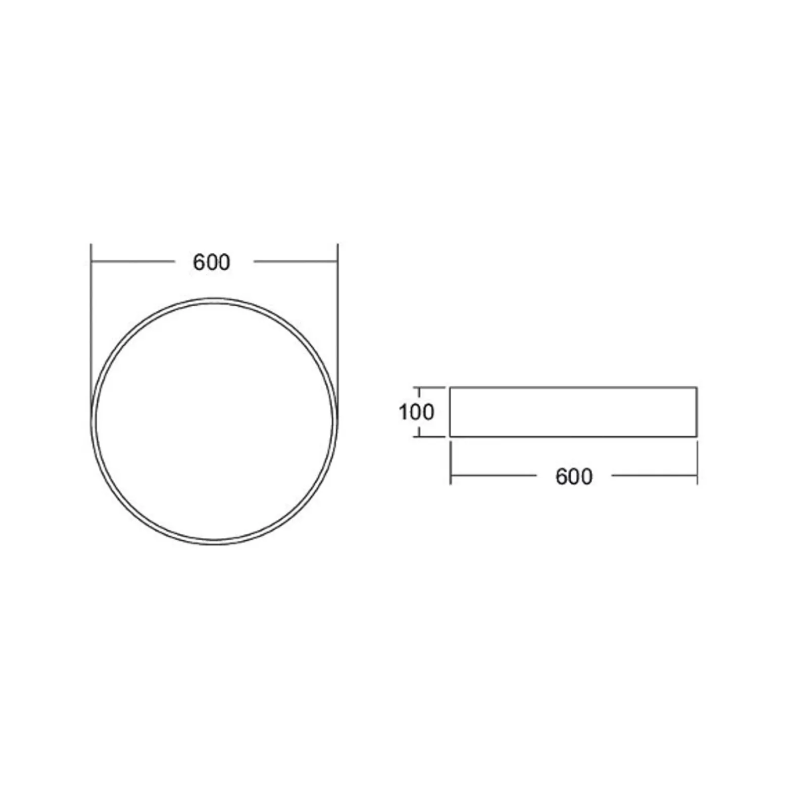 BRUMBERG Biro Circle, Ø 60 cm, päälle/pois, musta, 4000 K, 4 000 K