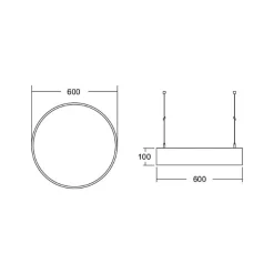 BRUMBERG Biro Circle10 riipus Ø 60 cm suora DALI hopea 830