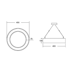 BRUMBERG Biro Circle Ring10 suora CA Ø 45 cm hopea 3000 K