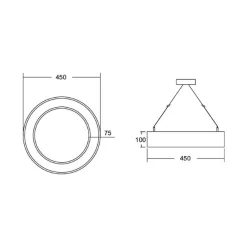 BRUMBERG Biro Circle Ring10 suora DALI, Ø 45cm, valkoinen, 4000K