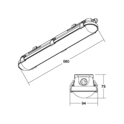 BRUMBERG Humid One Pro LED-kylpyvalaisin DALI 58cm