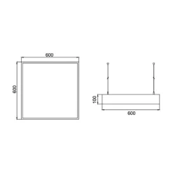 BRUMBERG LED-riippuvalaisin Biro Square, on/off, valkoinen, 4000K