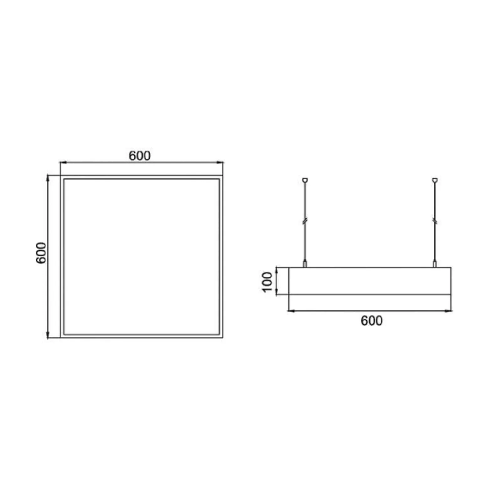 BRUMBERG LED-riippuvalaisin Biro Square, on/off, valkoinen, 4000K