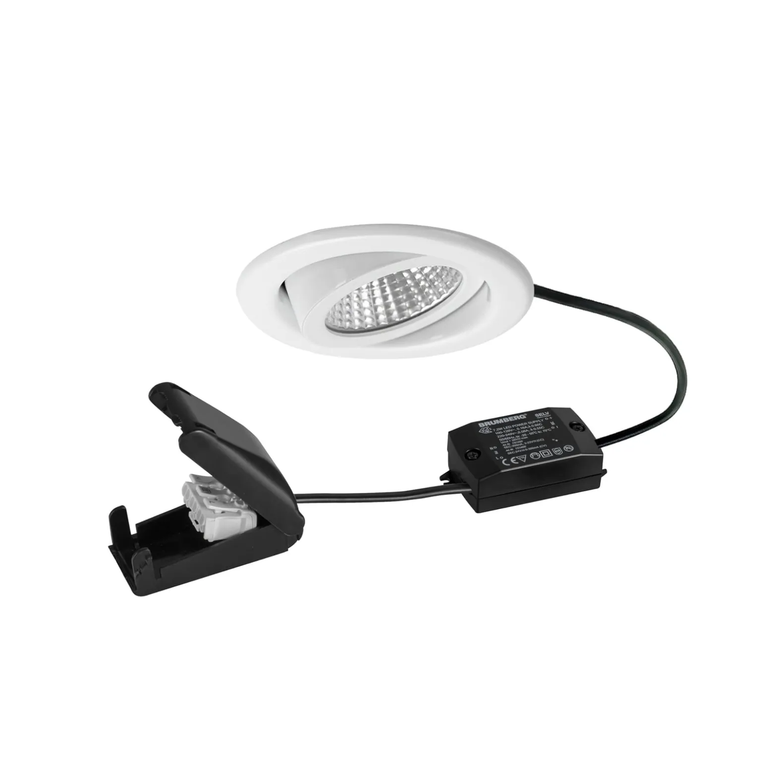 BRUMBERG LED upotettava valaisin BB09, on/off, liitäntärasia, valkoinen