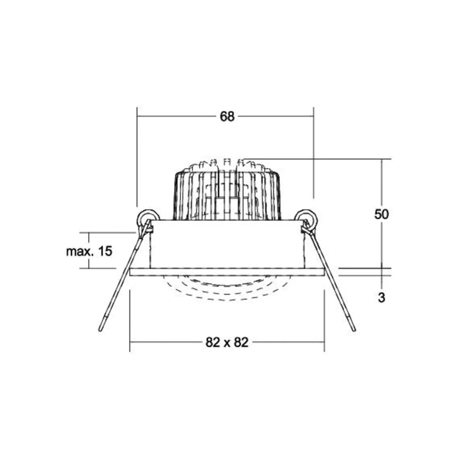 BRUMBERG LED upotettava valonheitin Tirrel-S, RC himmennettävä, kromi
