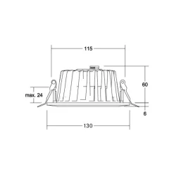 BRUMBERG LED uppoasennusvalaisin Lydon Mini, on/off, 3000 K