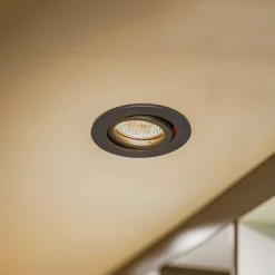 BRUMBERG Tirrel R upotettava kattokohdevalo, pyöreä, musta