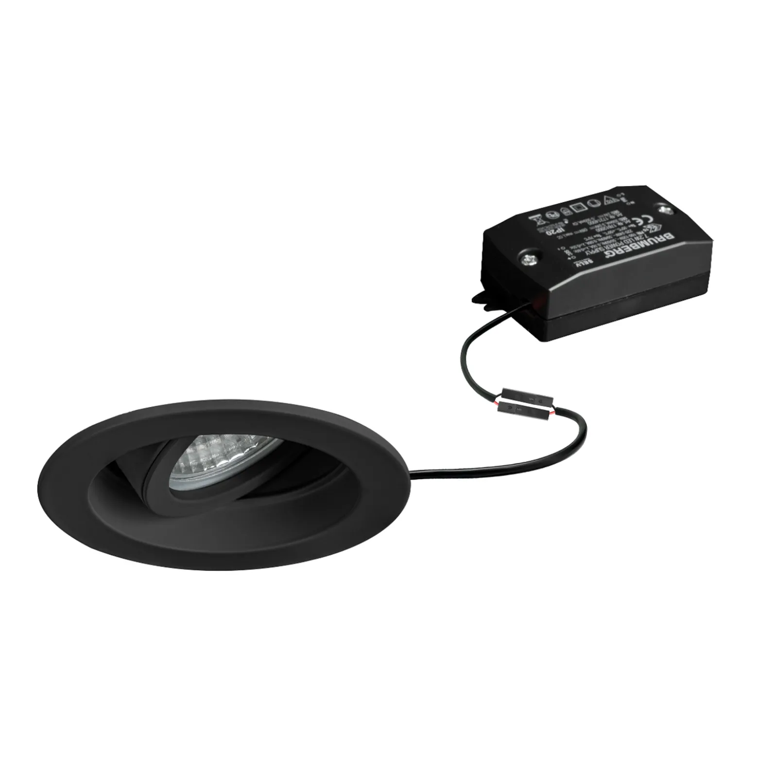 BRUMBERG Tirrel syvä LED upotettava valonheitin on/off 830 pyöreä, musta