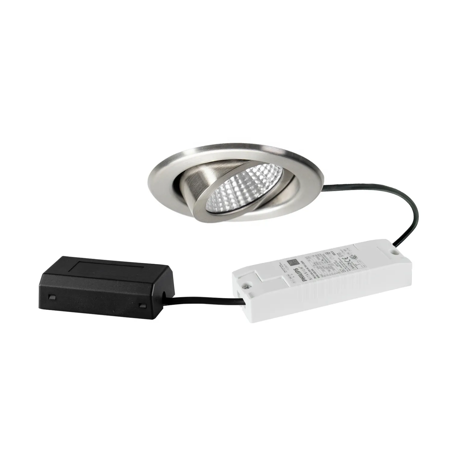BRUMBERG upotettava LED-kohdevalaisin BB09, DALI, liitäntäkotelo, ruostumaton