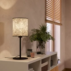 Butterburn pöytävalaisin, korkeus 47,5 cm, beige/vihreä, kangasta