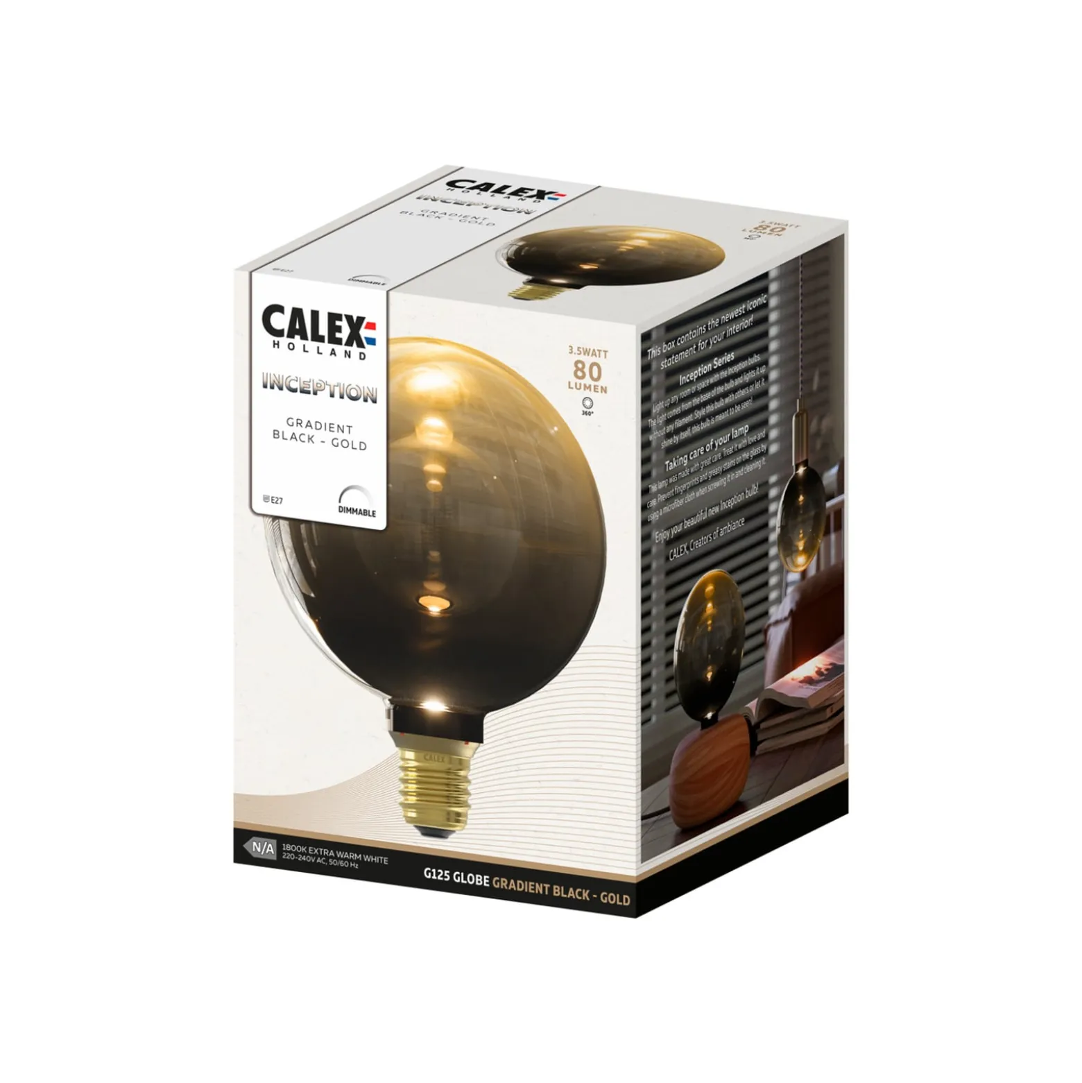 Calex Inception LED-globe E27 G125 3W 1800K