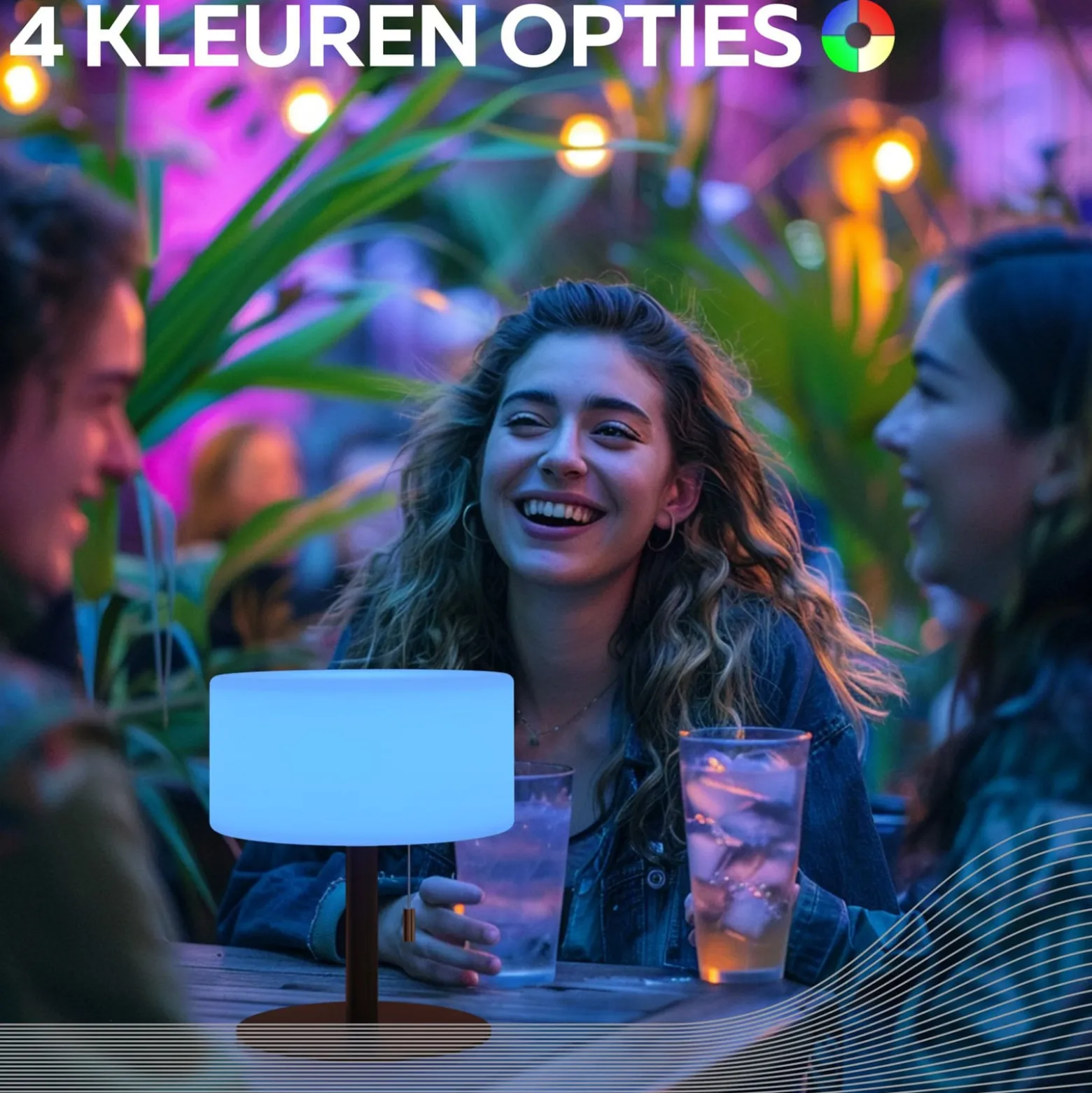 Calex LED-ladattava pöytävalaisin, IP44, vetokytkin