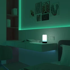 Calex LED ladattava pöytävalaisin Vibey, korkeus 18,8 cm, RGBIC, USB