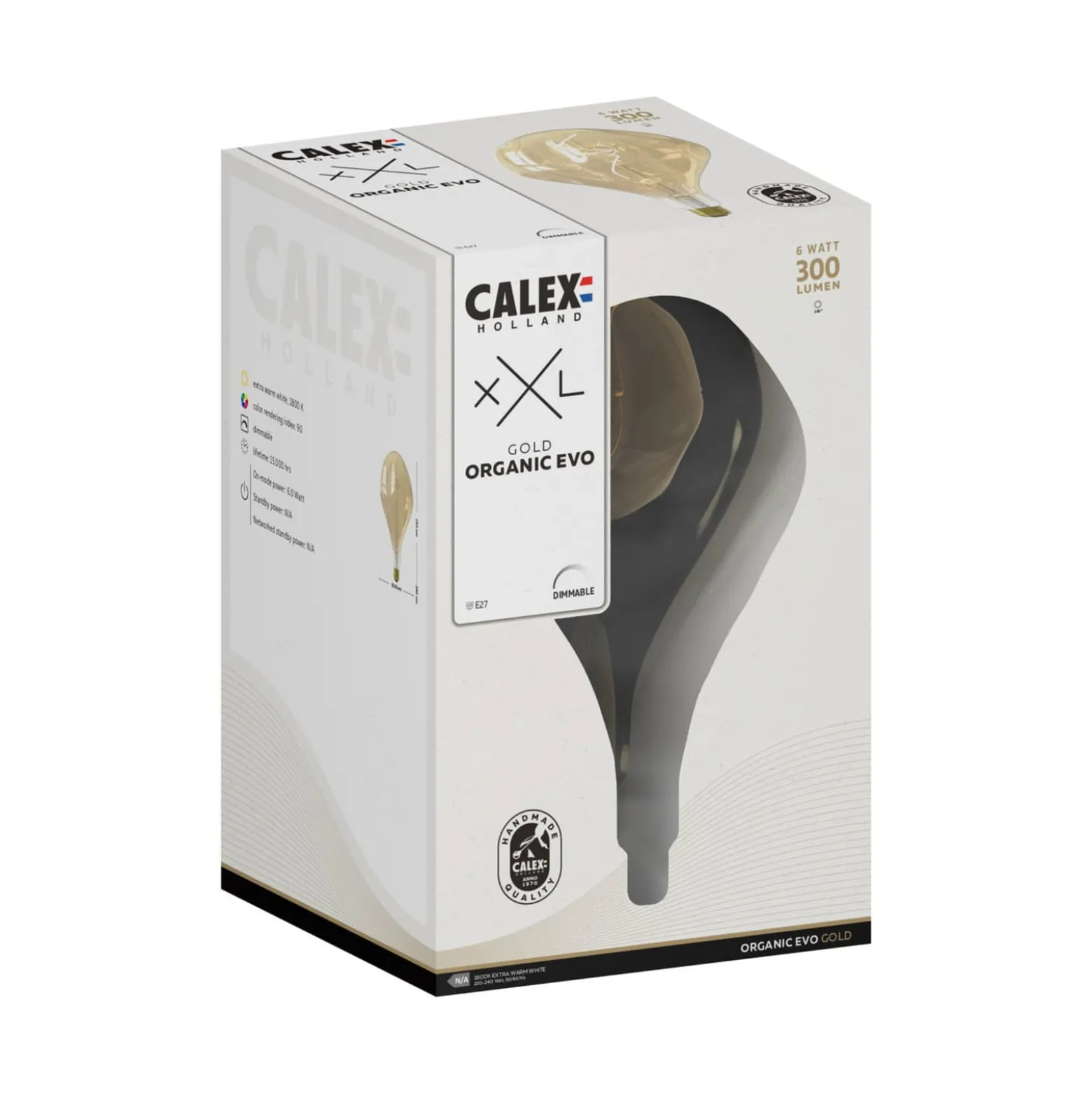 Calex LED-lamppu Organic Evo, E27, 6 W, kultainen, himmennettävä