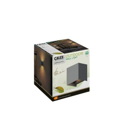 Calex LED-ulkoseinälamppu Cube, ylös/alas, korkeus 10 cm, antrasiitti