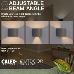 Calex LED-ulkoseinälamppu, soikea, ylös/alas, korkeus 10 cm, antrasiitti