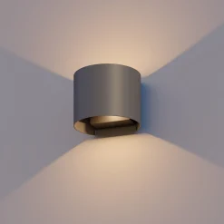 Calex LED-ulkoseinälamppu, soikea, ylös/alas, korkeus 10 cm, antrasiitti