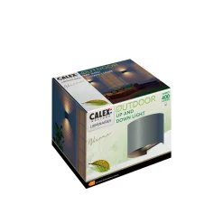 Calex LED-ulkoseinälamppu, soikea, ylös/alas, korkeus 10 cm, antrasiitti